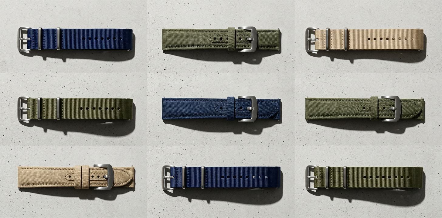 NATO och sailcloth klockarmband på betong